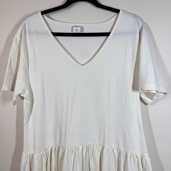 Melrose and Market Casual V-neck Short Sleeves Off White Midi Dress Size Medium - Picture 4 of 10